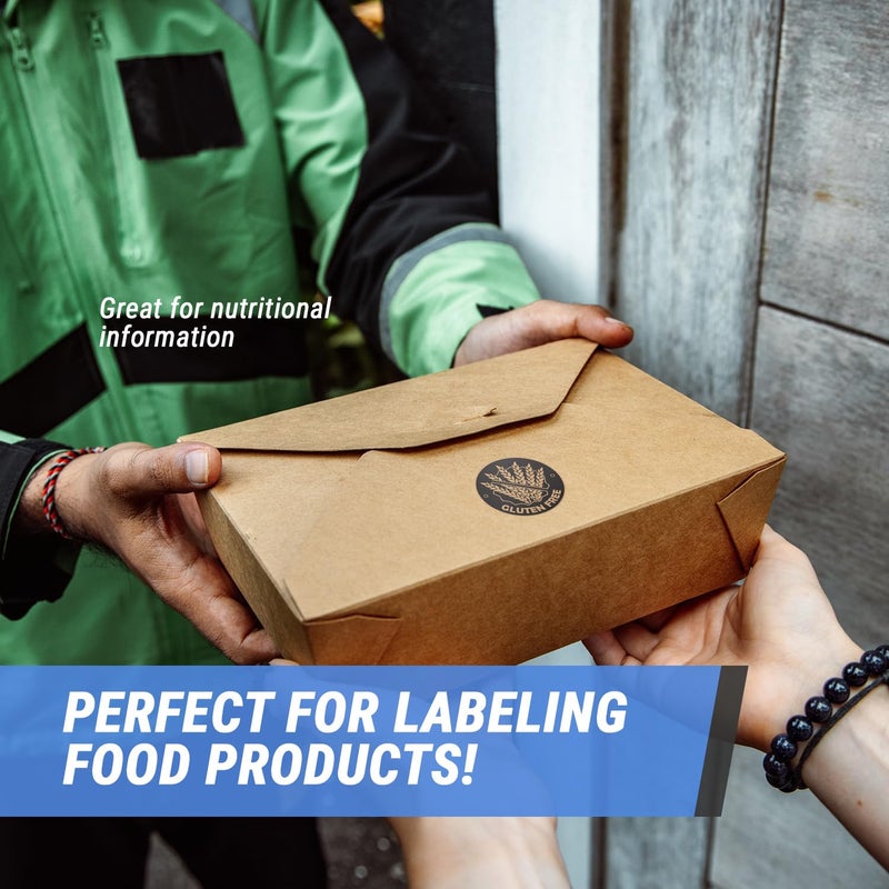 OfficeSmartLabels Gluten Free Stickers (2 inch, Golden Brown, Round - 300 Labels) Circle Allergen Warning Stickers for Wedding Meals, Allergy Warnings - Self-Adhesive - Image 5